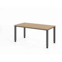 SCHREIBTISCH 160/80/68,5-81 cm Graphitfarben, Eichefarben  - Eichefarben/Graphitfarben, Basics, Holzwerkstoff/Metall (160/80/68,5-81cm) - Venda