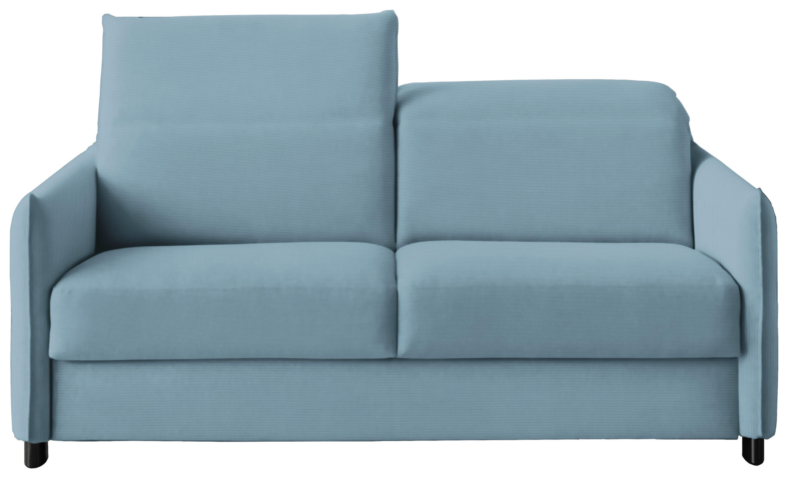 SCHLAFSOFA in Textil Hellblau  - Schwarz/Hellblau, Konventionell, Textil/Metall (188/84-105/100cm) - Bali