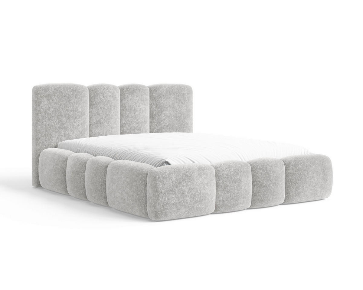 POLSTERBETT 160/200 cm,  in Grau, Lattenrost, Bettkasten,  - Schwarz/Grau, MODERN, Textil/Metall (160/200cm) - Livetastic