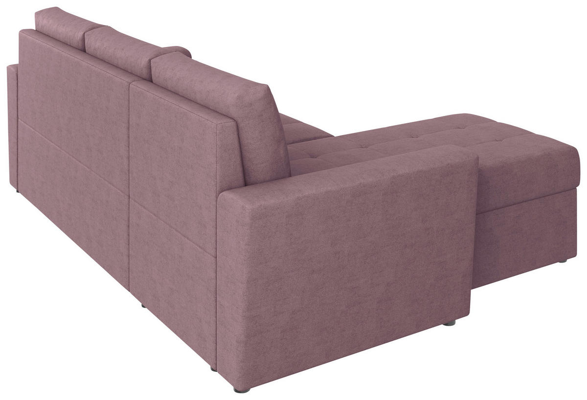 ECKSOFA TERMOLI in Jacquard Rosa  155/231 cm  - Schwarz/Rosa, Design, Kunststoff/Textil (155/231cm) - MID.YOU