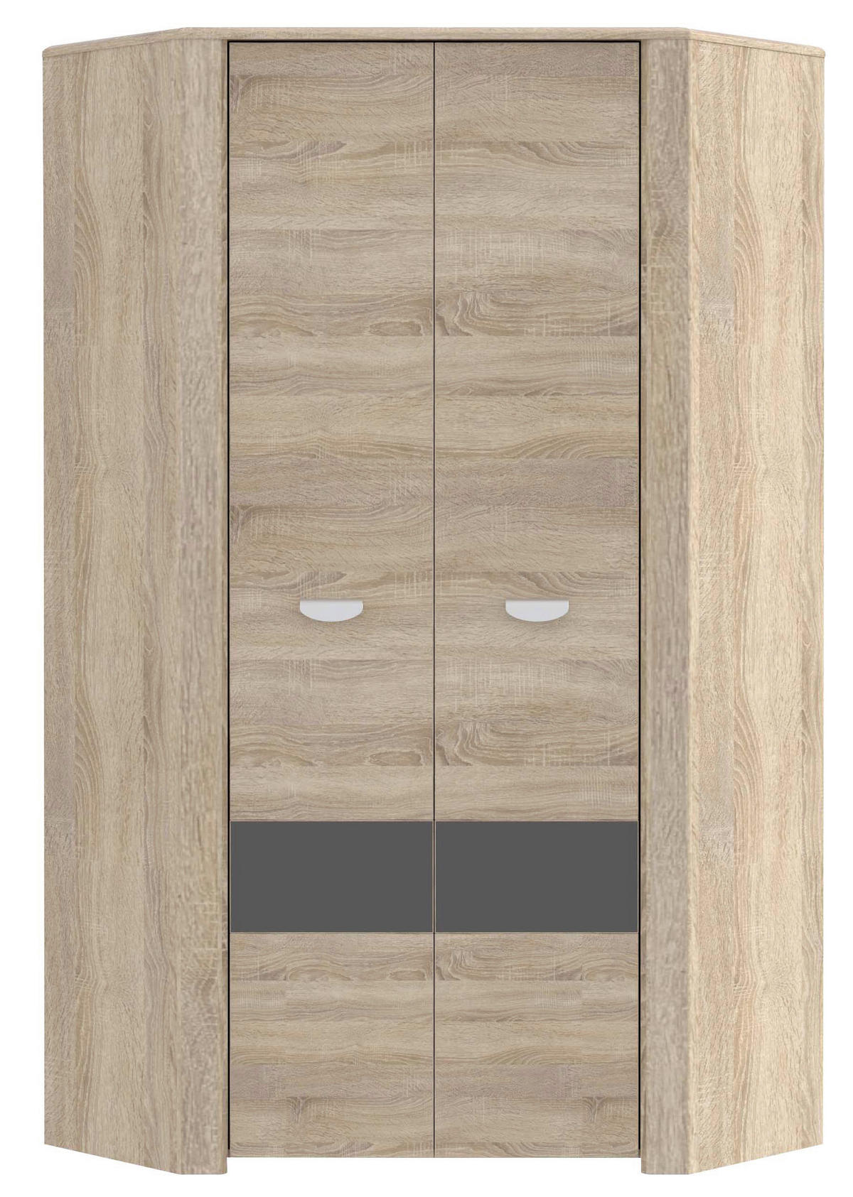 KOTNA OMARA ZA OBLAČILA, antracit, siva, hrast sonoma  - siva/barve aluminija, Design, kovina/umetna masa (97.4/194,4/97,4cm) - Carryhome