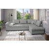 ECKSCHLAFSOFA in Silberfarben Textil   - Silberfarben/Schwarz, Modern, Holz/Textil (298/202cm) - MID.YOU