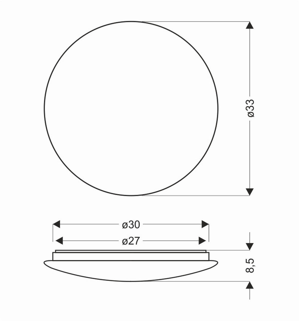 LED-DECKENLEUCHTE 33/33/8.5 cm   - Weiß, Basics, Metall (33/33/8.5cm)