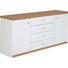 SIDEBOARD Asteiche furniert lackiert, matt Eichefarben, Weiß - Eichefarben/Silberfarben, KONVENTIONELL, Holz/Holzwerkstoff (166/79/41cm) - Venda