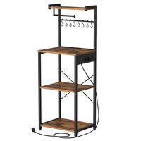 KÜCHENREGAL  - Dunkelbraun/Schwarz, Trend, Holzwerkstoff/Metall (45/140/40cm) - Boxxx
