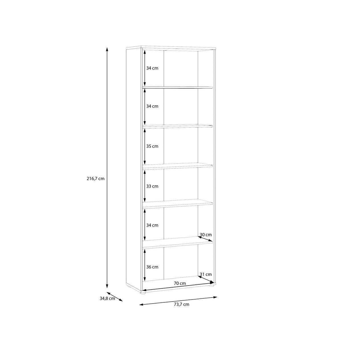 VITRINE  in Eiche Artisan  - Schwarz/Eiche Artisan, Design, Glas/Holzwerkstoff (73,7/216,7/34,8cm)
