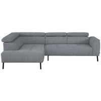 ECKSOFA in Webstoff Hellgrau  205/280 cm  - Hellgrau/Schwarz, Design, Textil/Metall (205/280cm) - Xora