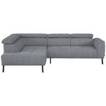 ECKSOFA in Webstoff Hellgrau  205/280 cm  - Hellgrau/Schwarz, Design, Textil/Metall (205/280cm) - Xora