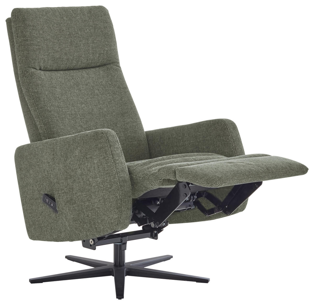 RELAXSESSEL Textil Olivgrün  - Schwarz/Olivgrün, Konventionell, Textil/Metall (73/91-169/117cm) - Pure Home Comfort