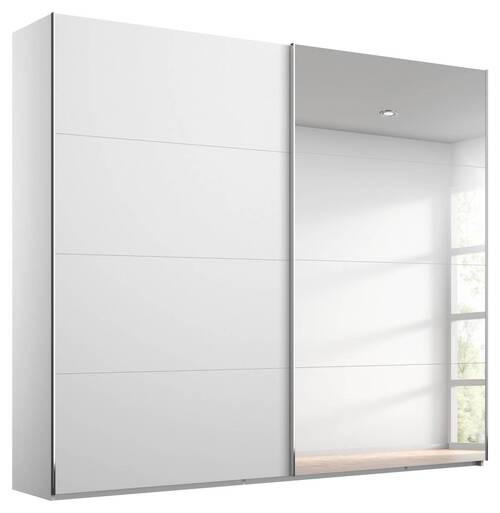 SCHWEBETÜRENSCHRANK in Weiss  - Chromfarben/Weiss, Design, Glas/Holzwerkstoff (226/236/68cm) - Xora