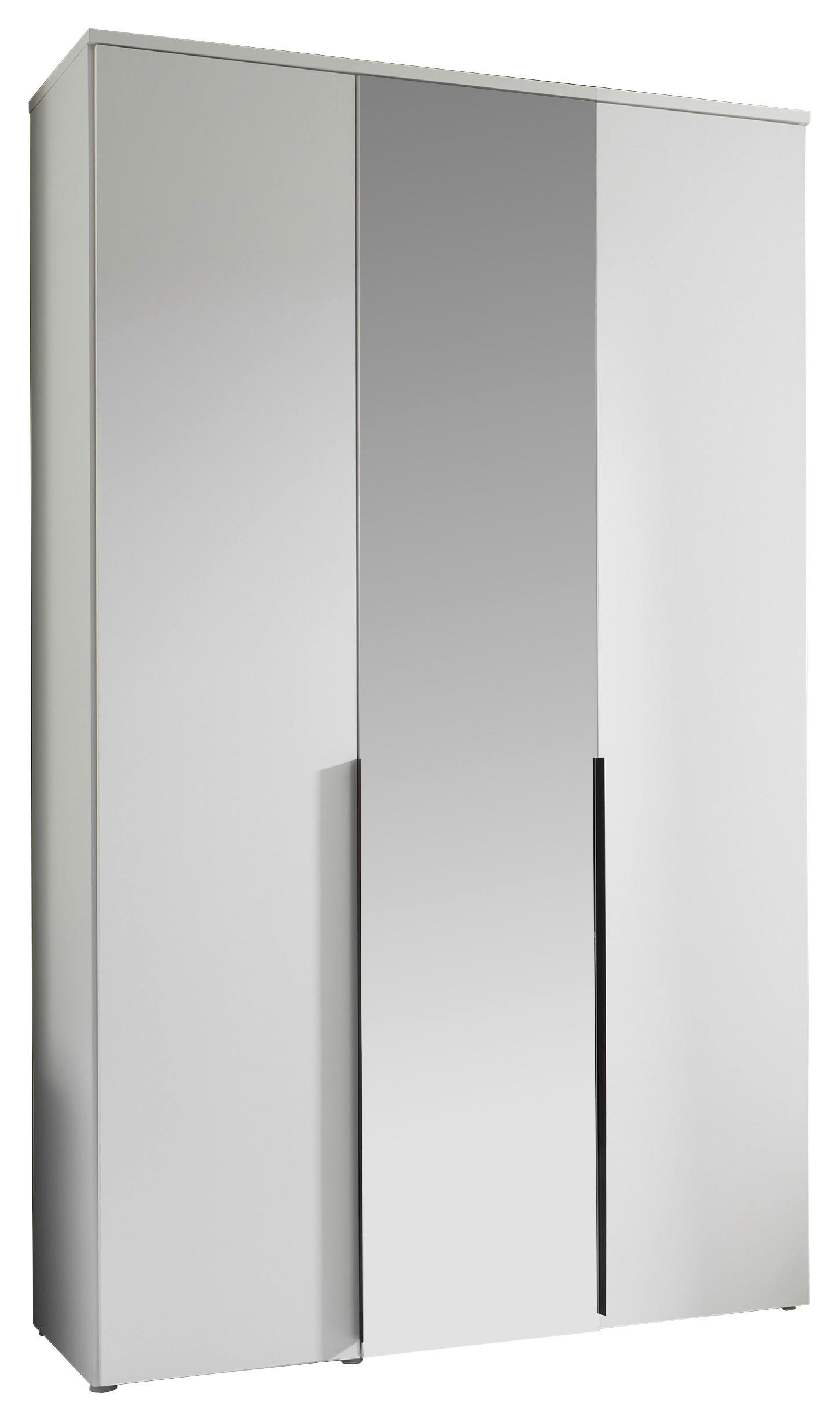 DREHTÜRENSCHRANK 135/225/52 cm 3-türig Weiß  - Schwarz/Weiß, MODERN, Glas/Holzwerkstoff (135/225/52cm) - MID.YOU
