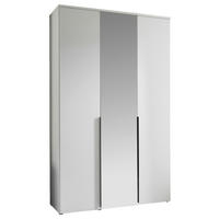 DREHTÜRENSCHRANK 135/225/52 cm 3-türig Weiß  - Schwarz/Weiß, MODERN, Glas/Holzwerkstoff (135/225/52cm) - MID.YOU
