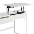 SCHREIBTISCH 105/50/75,8-100 cm Weiß Stauraum mechanisch  - Weiß, Design, Holzwerkstoff/Metall (105/50/75,8-100cm) - Novel