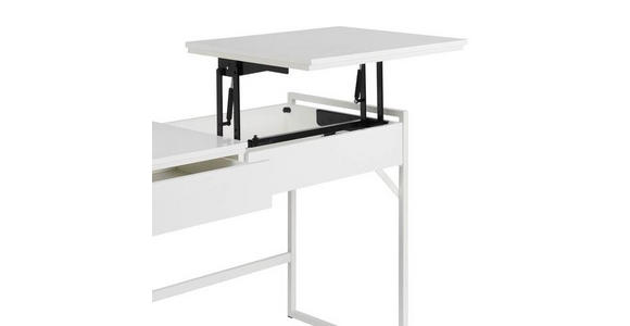 SCHREIBTISCH 105/50/75,8-100 cm Weiß Stauraum mechanisch  - Weiß, Design, Holzwerkstoff/Metall (105/50/75,8-100cm) - Novel