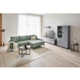 VITRINE Grau, Hellgrau  109,7/190,7/41,4 cm  - Hellgrau/Schwarz, Design, Glas/Holzwerkstoff (109,7/190,7/41,4cm) - Hom`in