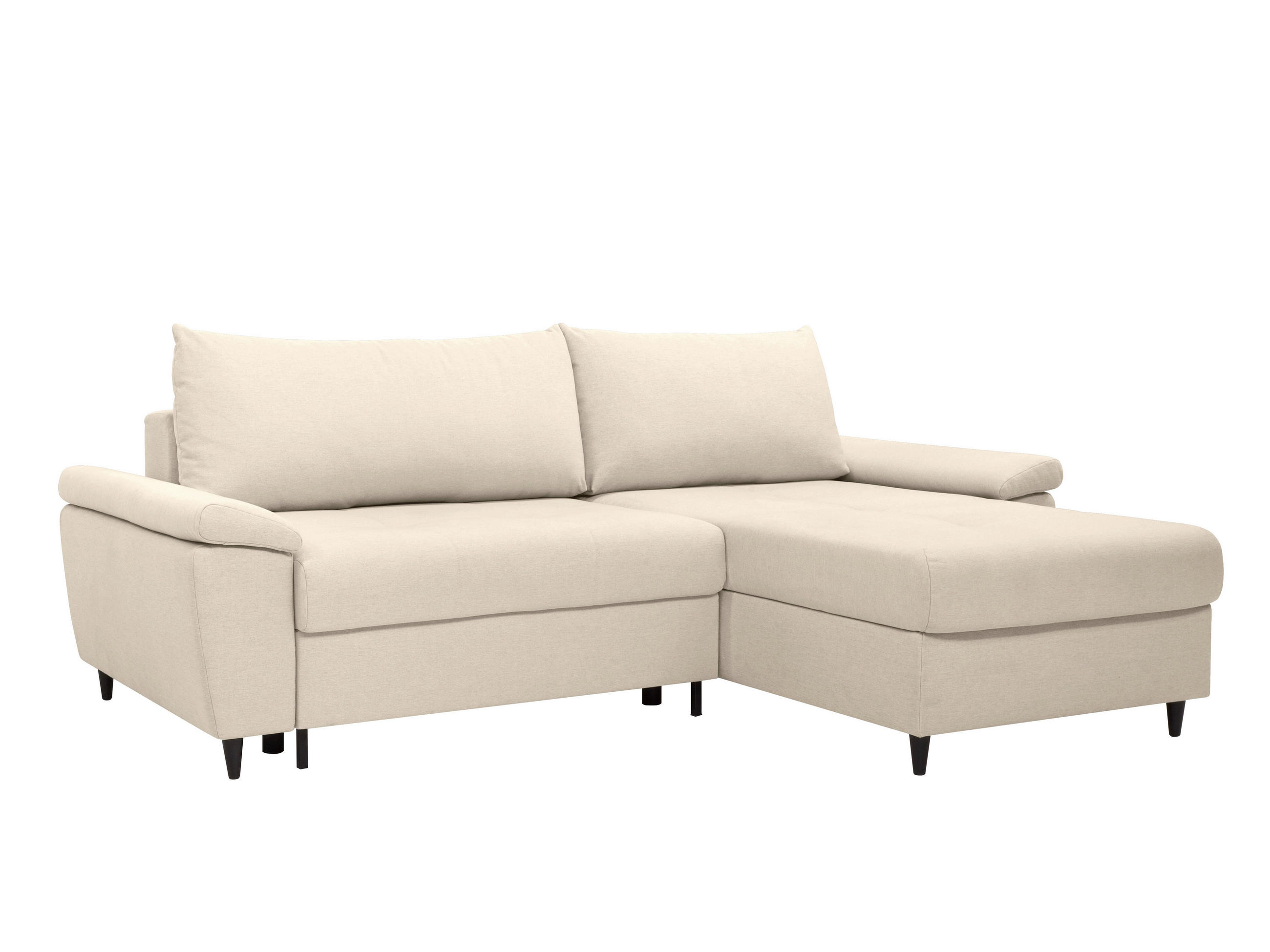 ECKSOFA GORDES Beige  - Beige/Schwarz, Design, Holz/Textil (248/174cm) - MID.YOU