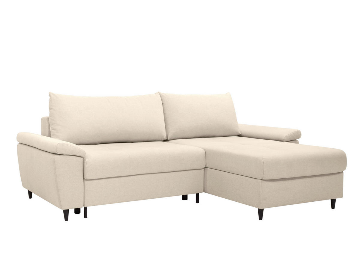 ECKSOFA GORDES Beige  - Beige/Schwarz, Design, Holz/Textil (248/174cm) - MID.YOU