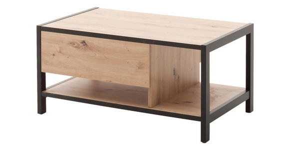 COUCHTISCH 92/55/44 cm rechteckig Anthrazit, Eichefarben  - Eichefarben/Anthrazit, Design, Holzwerkstoff/Metall (92/55/44cm) - Carryhome