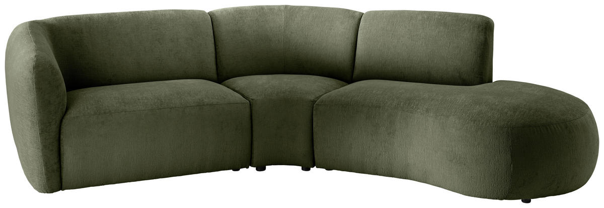 ECKSOFA Grün Mikrofaser  - Schwarz/Grün, MODERN, Kunststoff/Textil (276/182cm) - Livetastic