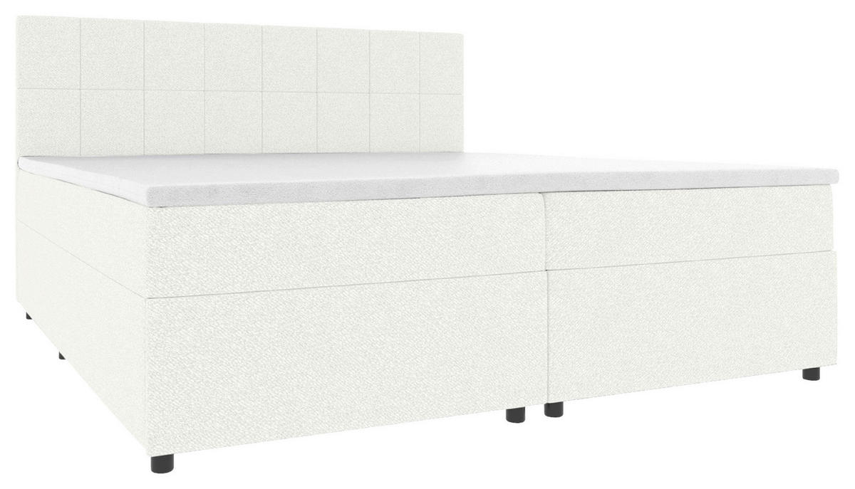 BOXBETT 140/200 cm,  in Creme, Topper, Matratzen, Bettschubladen, H3 = fest  - Creme/Schwarz, KONVENTIONELL, Kunststoff/Textil (140/200cm) - Boxxx