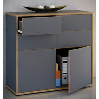 KOMMODE Salia  in 100/74/33 cm  - Honigeiche/Anthrazit, Design, Holzwerkstoff/Kunststoff (100/74/33cm) - MID.YOU