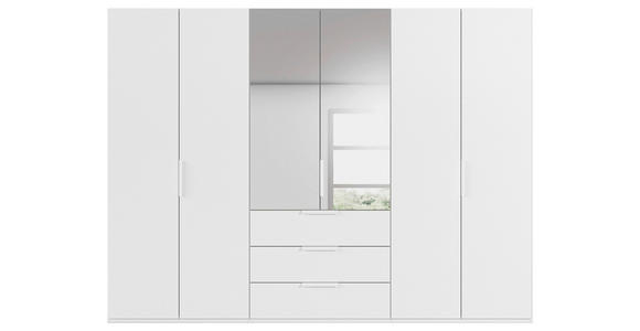 DREHTÜRENSCHRANK 301/235/61 cm,  in Weiß, 6-türig  - Weiß, Basics, Glas/Holzwerkstoff (301/235/61cm) - Novel