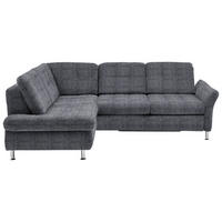 ECKSOFA Anthrazit Webstoff  - Chromfarben/Anthrazit, KONVENTIONELL, Textil/Metall (210/242cm) - Beldomo Style