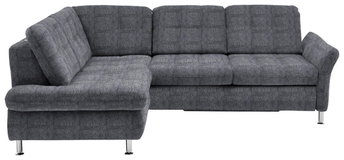 ECKSOFA Anthrazit Webstoff  - Chromfarben/Anthrazit, KONVENTIONELL, Textil/Metall (210/242cm) - Beldomo Style