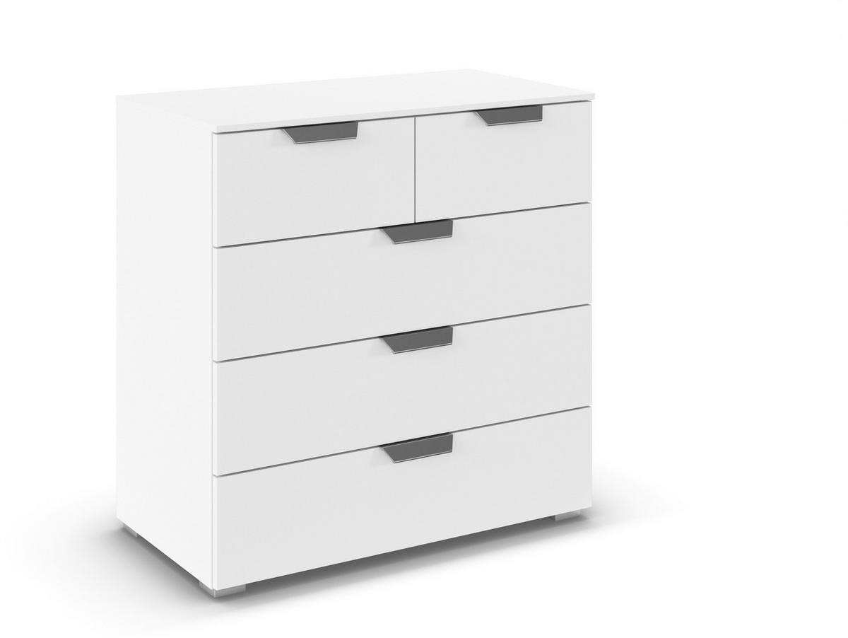 KOMMODE 80/81/42 cm  in Weiss  - Chromfarben/Weiss, Design, Holzwerkstoff/Metall (80/81/42cm) - Carryhome