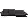 ECKSOFA in Echtleder Grau  - Anthrazit/Grau, Design, Leder/Metall (299/203cm) - Himolla