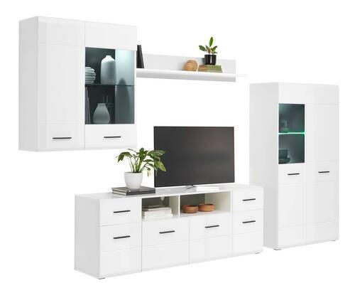 ZÁVESNÁ VITRÍNA, antracitová, biela, 90/102/35 cm - biela/antracitová, Modern, kompozitné drevo/plast (90/102/35cm) - Hom`in
