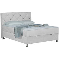 BOXBETT 180/200 cm  in Naturfarben  - Chromfarben/Naturfarben, Design, Kunststoff/Textil (180/200cm) - Boxxx