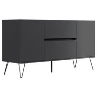 SIDEBOARD Posseik Industrial 139/75,8/42 cm 2 Schublade(n)  - Eichefarben/Graphitfarben, Design, Holzwerkstoff/Metall (139/75,8/42cm) - MID.YOU