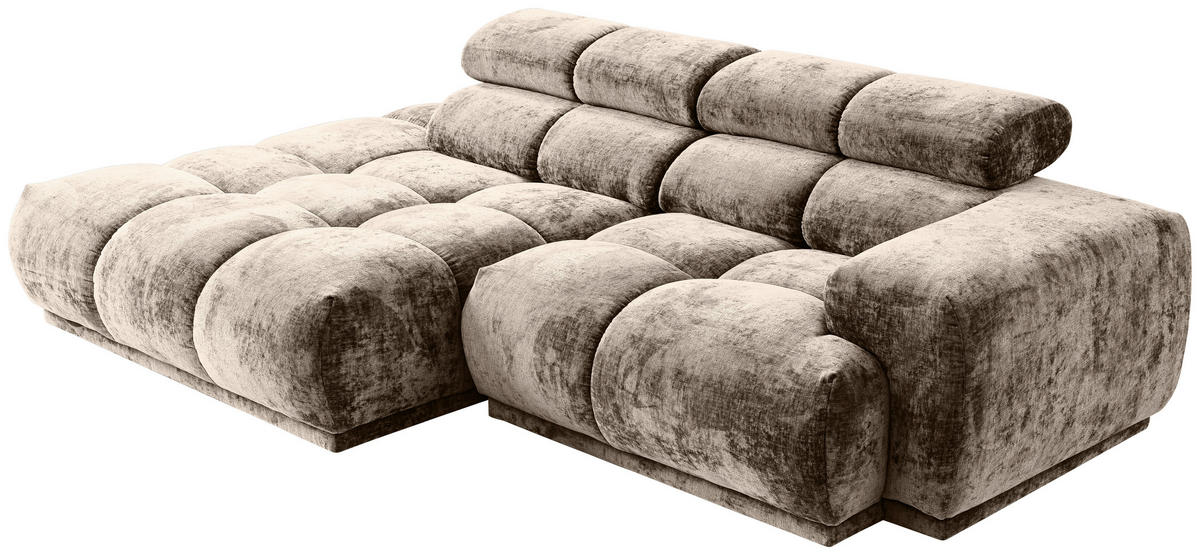ECKSOFA in Flachgewebe Taupe  150/239 cm  - Taupe, MODERN, Textil (150/239cm) - MID.YOU