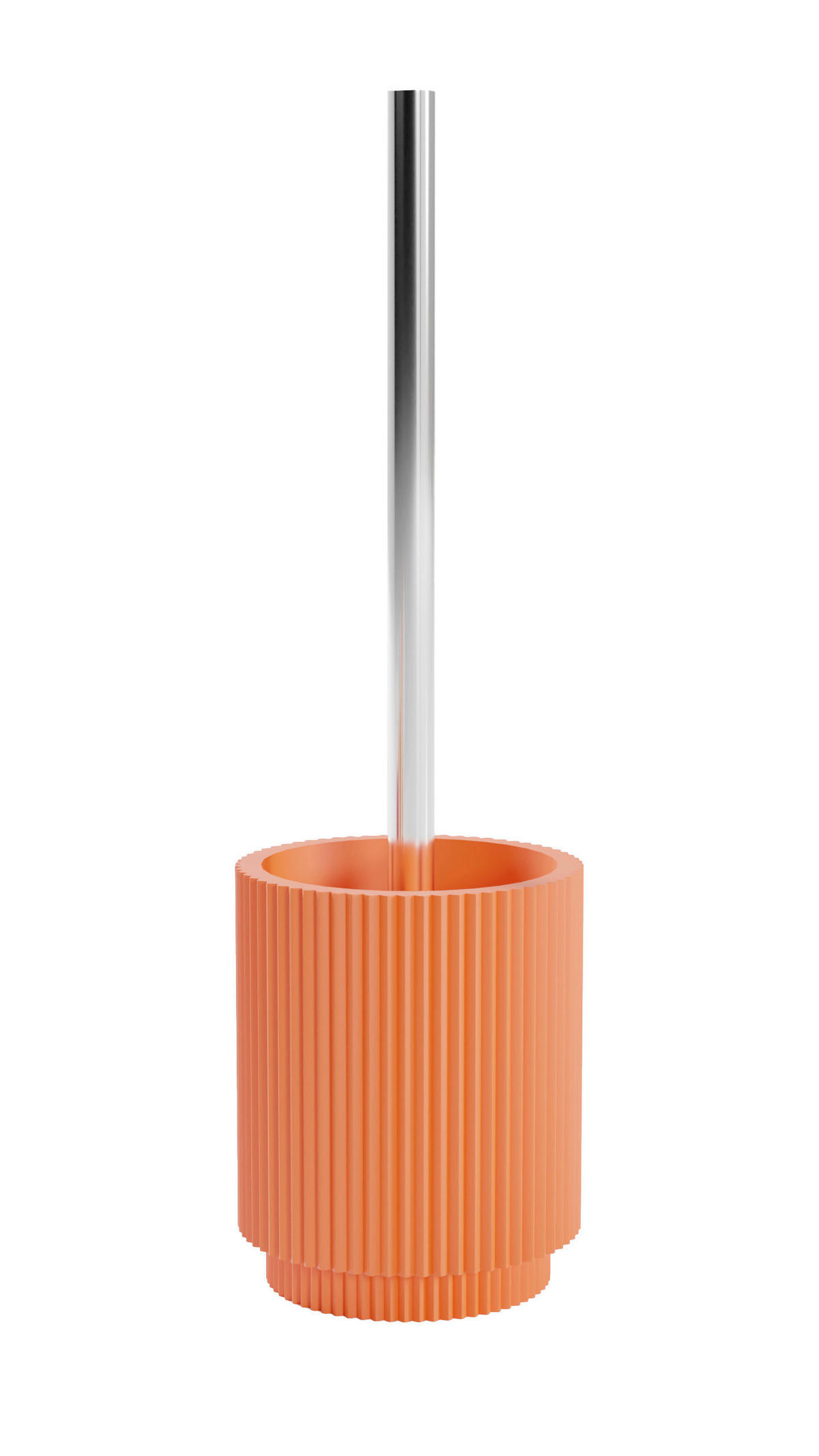WC-BÜRSTENGARNITUR in Metall  Kunststoff   - Chromfarben/Dunkelorange, Basics, Kunststoff/Metall (10,7/36/10,7cm) - Sadena