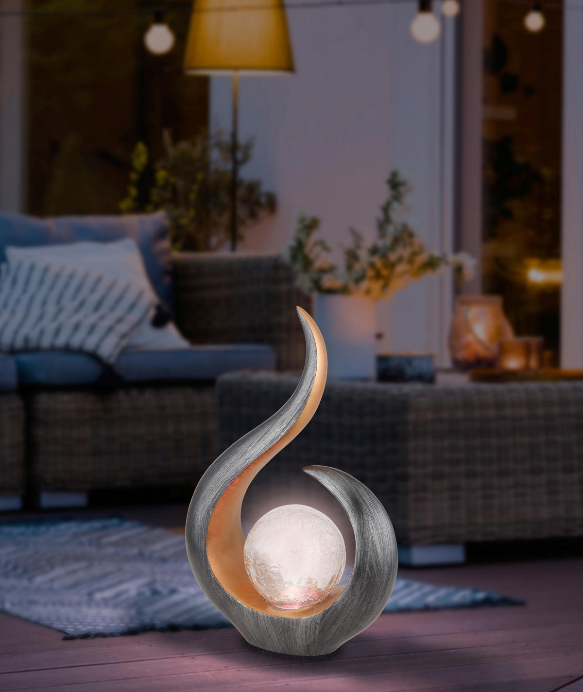 SOLÁRNÍ SVÍTIDLO 22.5/10/33.5 cm - černá/čiré, Design, plast/sklo (22.5/10/33.5cm) - Globo