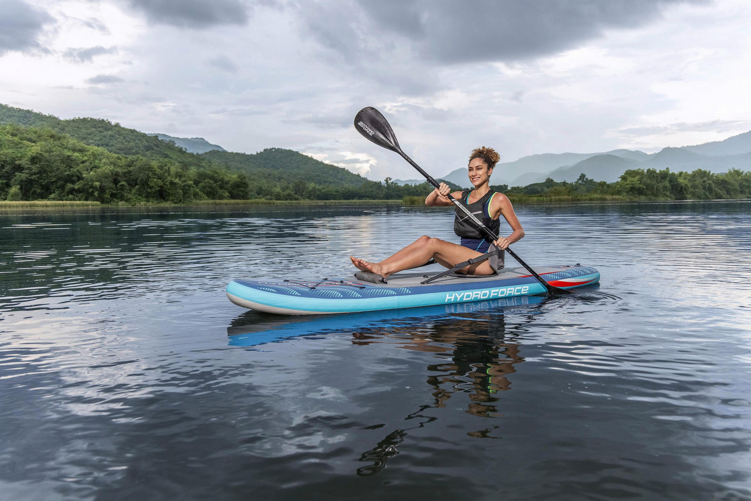 STAND-UP PADDLE BOARD HYDRO-FORCE  - Blau/Grau, KONVENTIONELL, Kunststoff/Metall (305/84/15cm) - Bestway