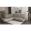 ECKSOFA in Flachgewebe Taupe  - Taupe/Schwarz, Modern, Textil/Metall (270/302cm) - Sit & More