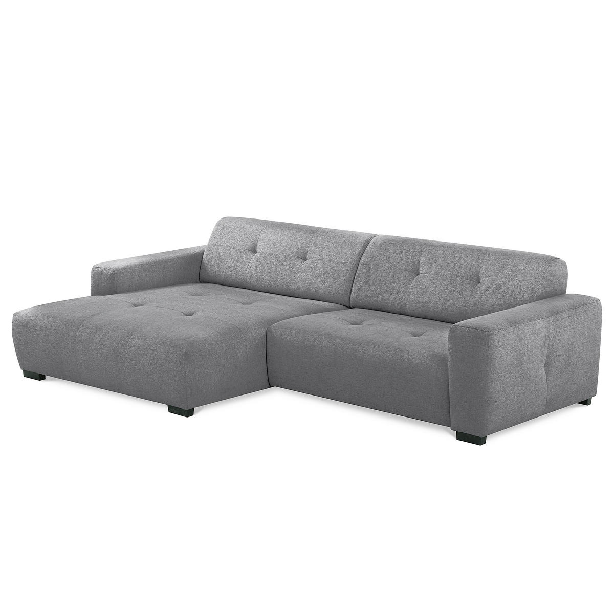 ECKSOFA AUSTIN Grau Flachgewebe Sitztiefenverstellung  - Schwarz/Grau, Design, Kunststoff/Textil (169/286cm) - Livetastic
