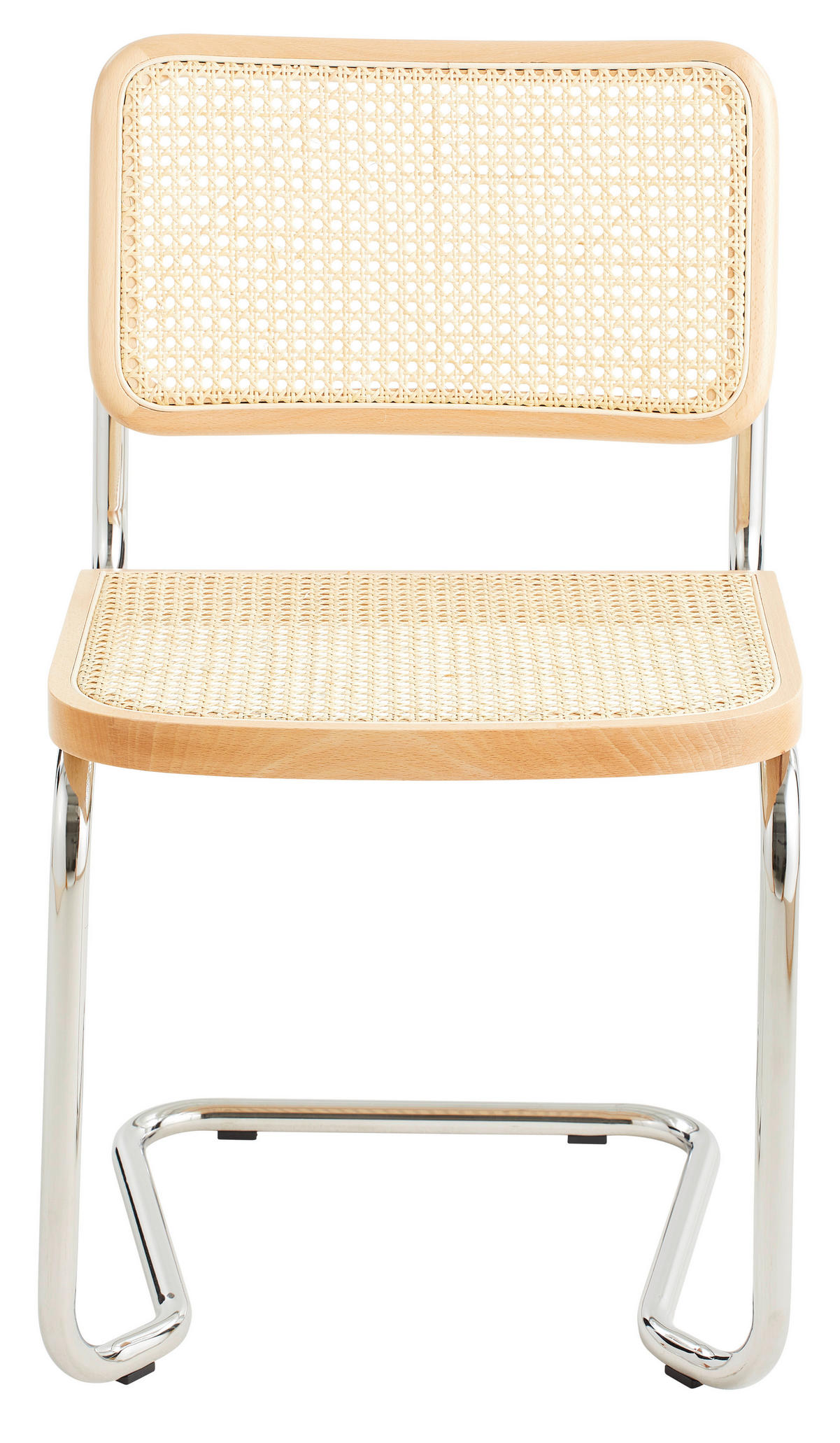 SCHWINGSTUHL  in Stahl  - Chromfarben/Beige, Design, Holz/Metall (46/82/48cm) - Livetastic