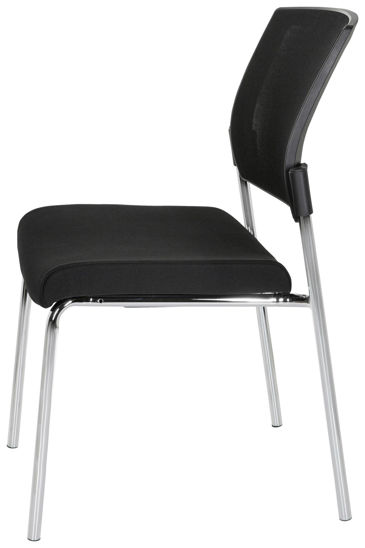 BESUCHERSTUHL Schwarz  - Chromfarben/Schwarz, MODERN, Textil/Metall (48/90/58cm) - MID.YOU