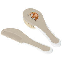 BABYKAMM UND BÜRSTE 2tlg. STEPPE  - Taupe, Basics, Kunststoff (23/12,5/3cm) - Bebe Jou