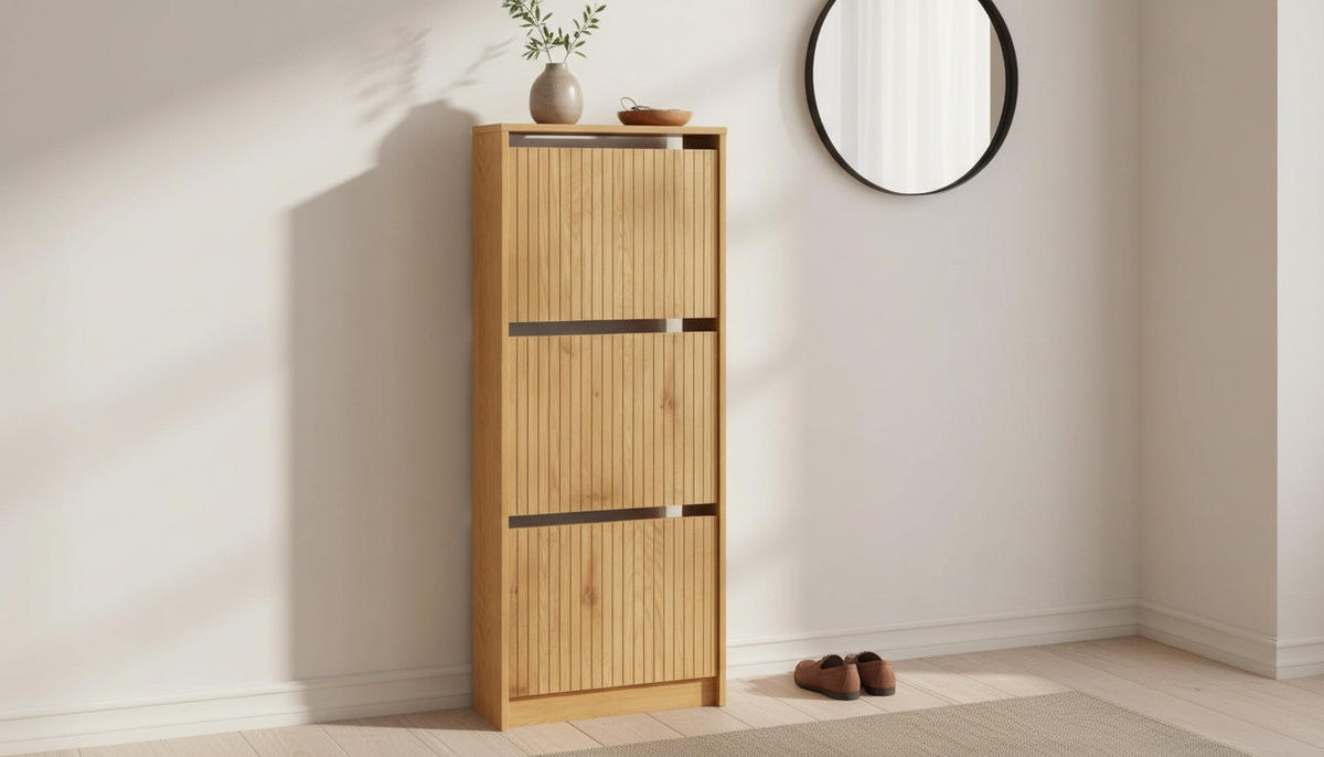 SCHUHKIPPER  in 49/122/18 cm  - Eichefarben, Design, Holzwerkstoff (49/122/18cm) - Carryhome