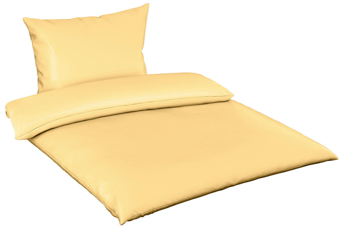 BETTWÄSCHE 2-teilig TANJA Satin 200/200 cm  - Gelb, Basics, Textil (200/200cm) - Novel