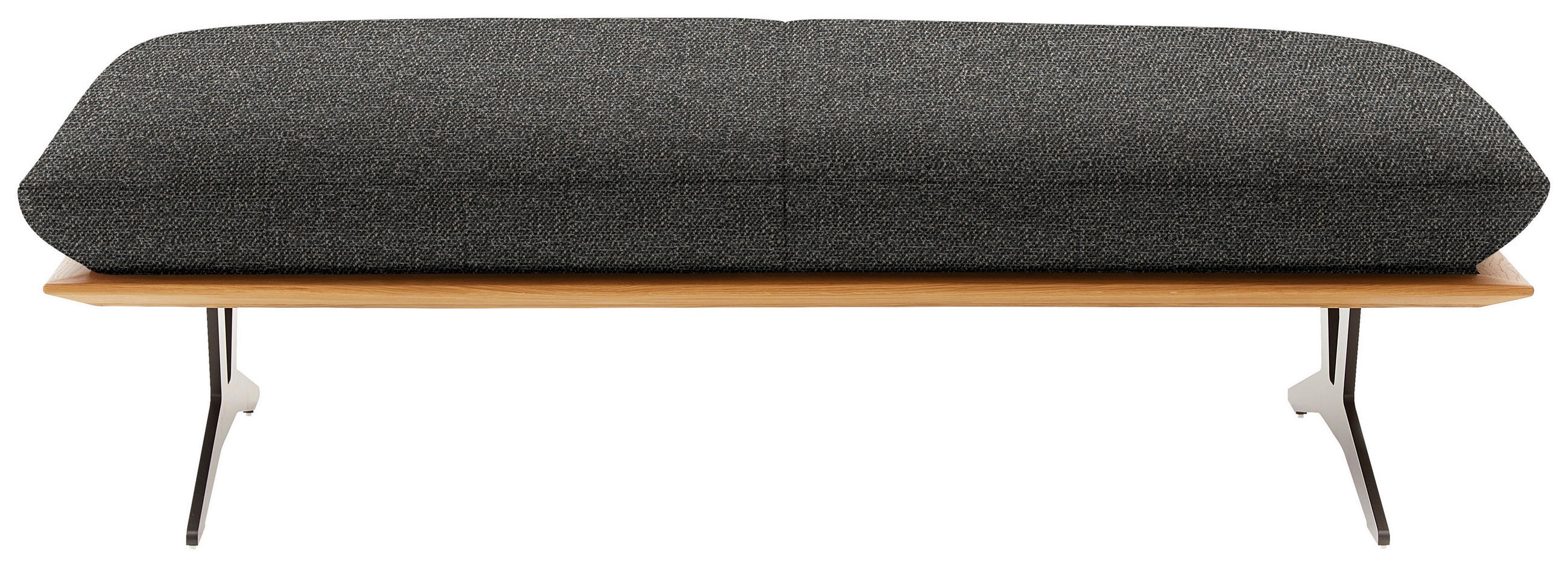 HOCKERBANK in Holz, Textil Anthrazit  - Anthrazit/Schwarz, Design, Holz/Textil (150/43/60cm) - Dieter Knoll