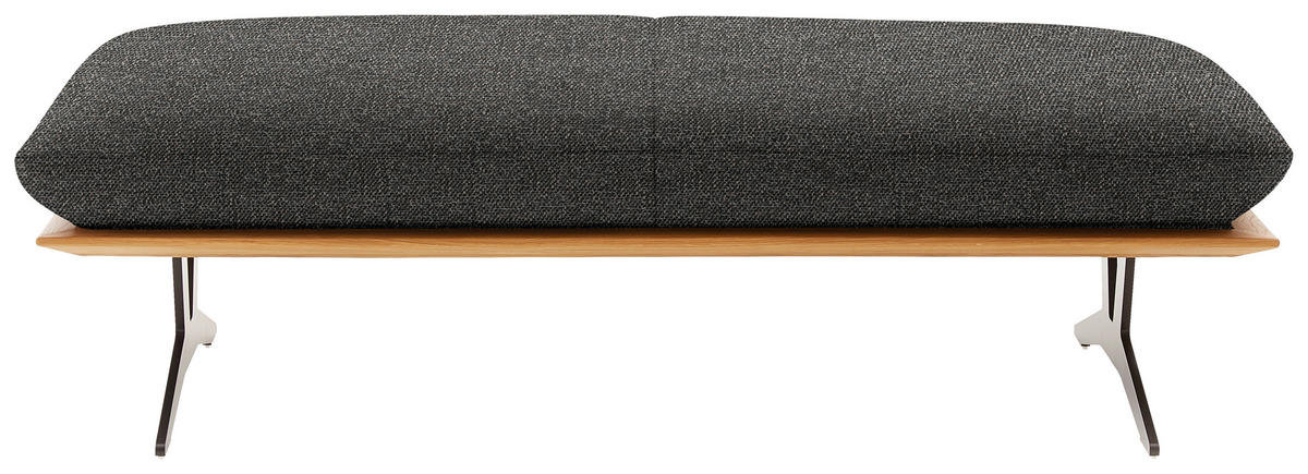 HOCKERBANK in Holz, Textil Anthrazit  - Anthrazit/Schwarz, Design, Holz/Textil (150/43/60cm) - Dieter Knoll