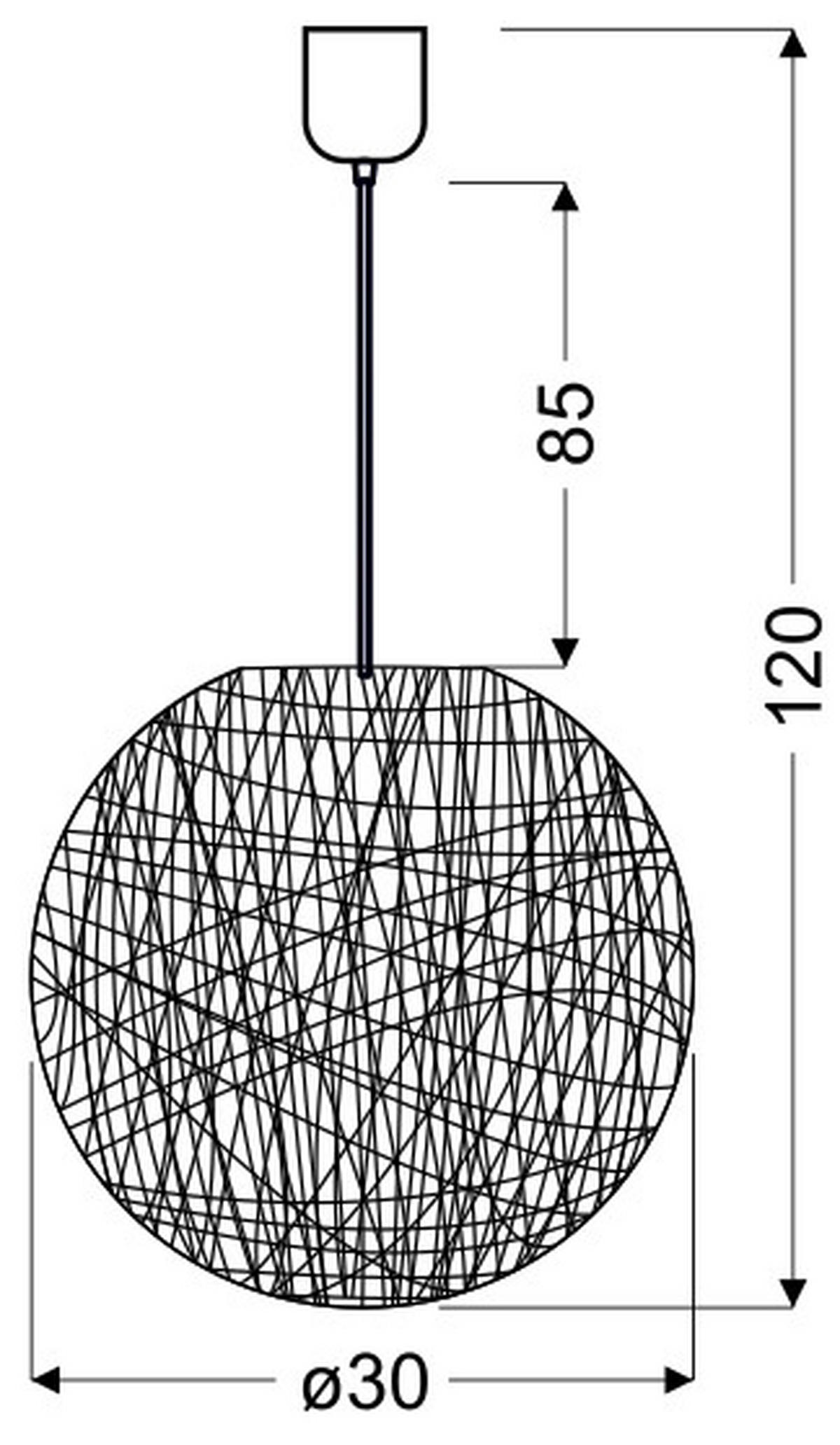 PENDELLEUCHTE Caruba 30/30/120 cm   - Weiß, KONVENTIONELL, Textil (30/30/120cm)