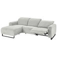 ECKSOFA  in Cord Hellgrau  180/266 cm  - Hellgrau/Schwarz, KONVENTIONELL, Textil/Metall (180/266cm) - Hom`in