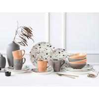 KOMBISERVICE Terrazzo Mix 16-teilig  - Koralle/Multicolor, Basics, Keramik - Creatable