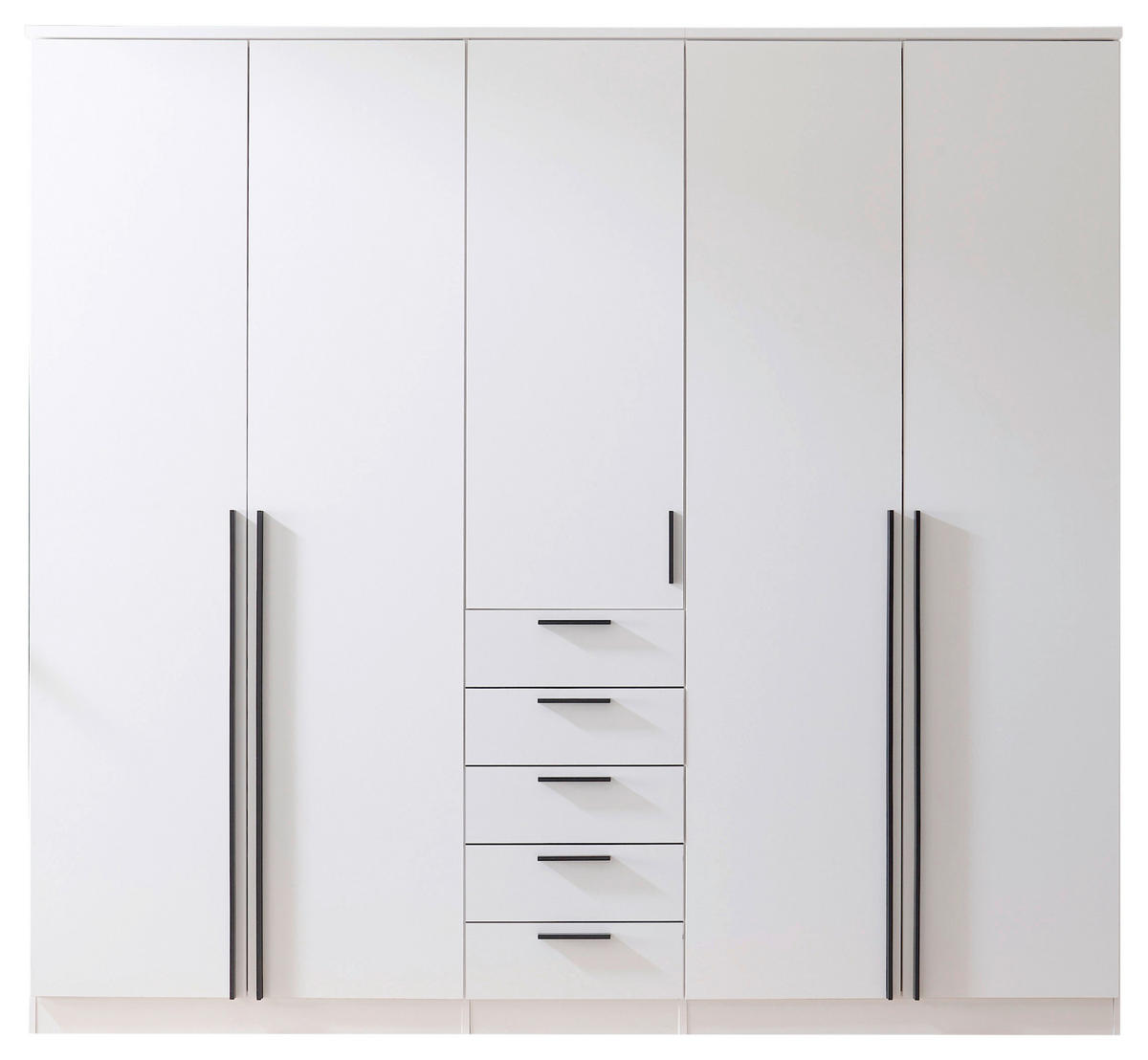 KLEIDERSCHRANK  in Weiß  - Schwarz/Weiß, MODERN, Holzwerkstoff/Kunststoff (225/210/52cm) - Carryhome